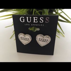 Guess Earrings Silver Rhinestone Size M